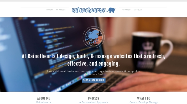 Rainofhearts Web Design 2015 homepage screenshot