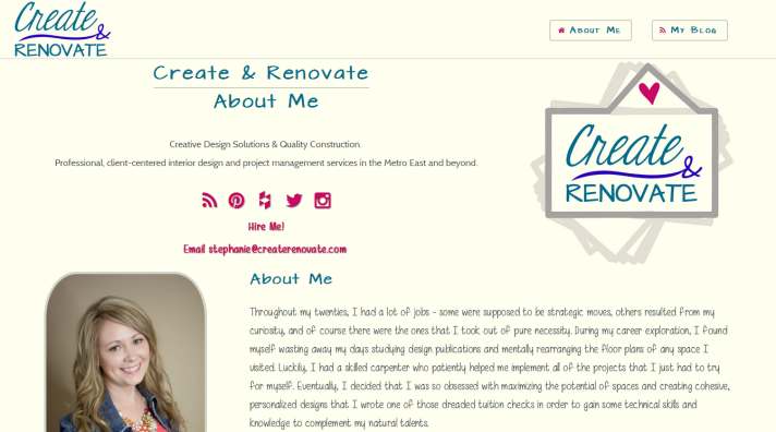 Create and Renovate homepage screenshot