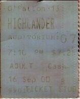 movie ticket stub second showing